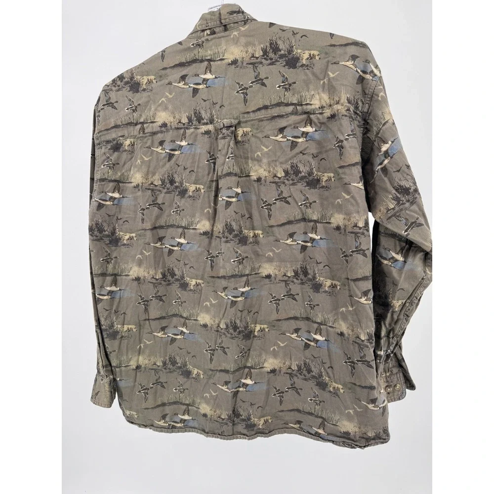 Columbia Flannel Shirt XXL Mens‎ All Over Duck Print Long Sleeve Button Down